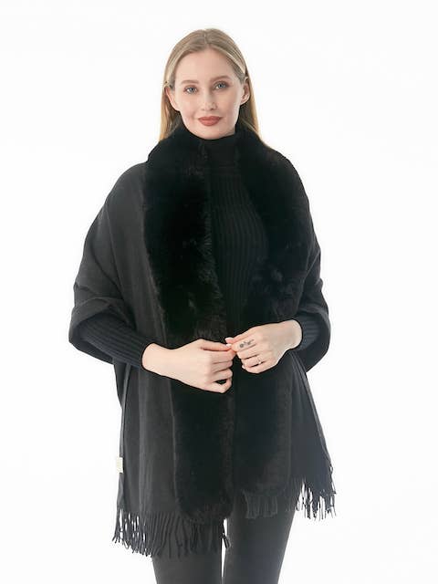 Pretty Persuasions - Wholesale Cape - Women's - CP22111 Symphony Cape w/Faux Fur Trim