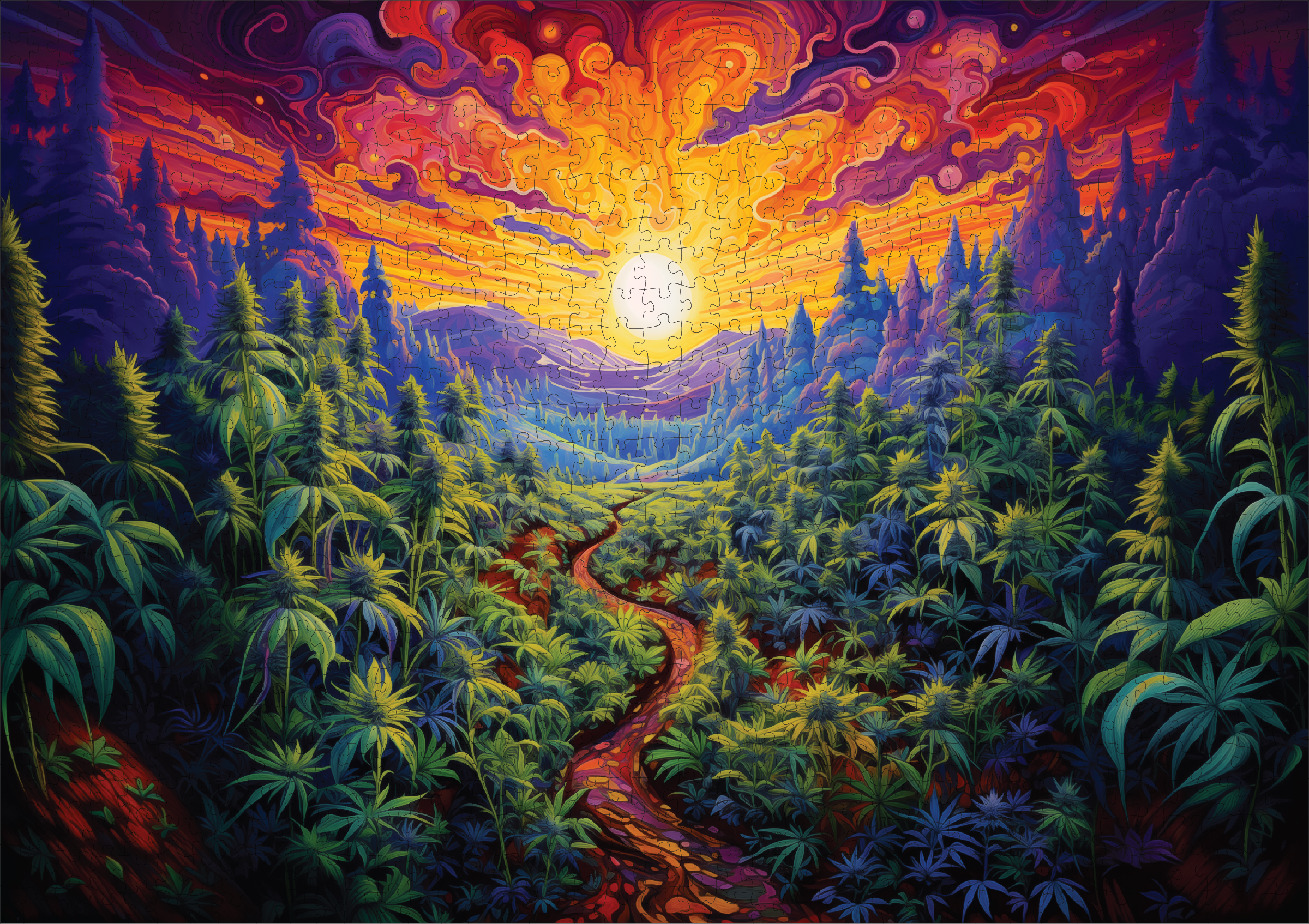 Trippy Puzzle Co - Vendita all'ingrosso Puzzle - Adulti - Puzzle classico per adulti KaleidoKush 1000 pezzi0