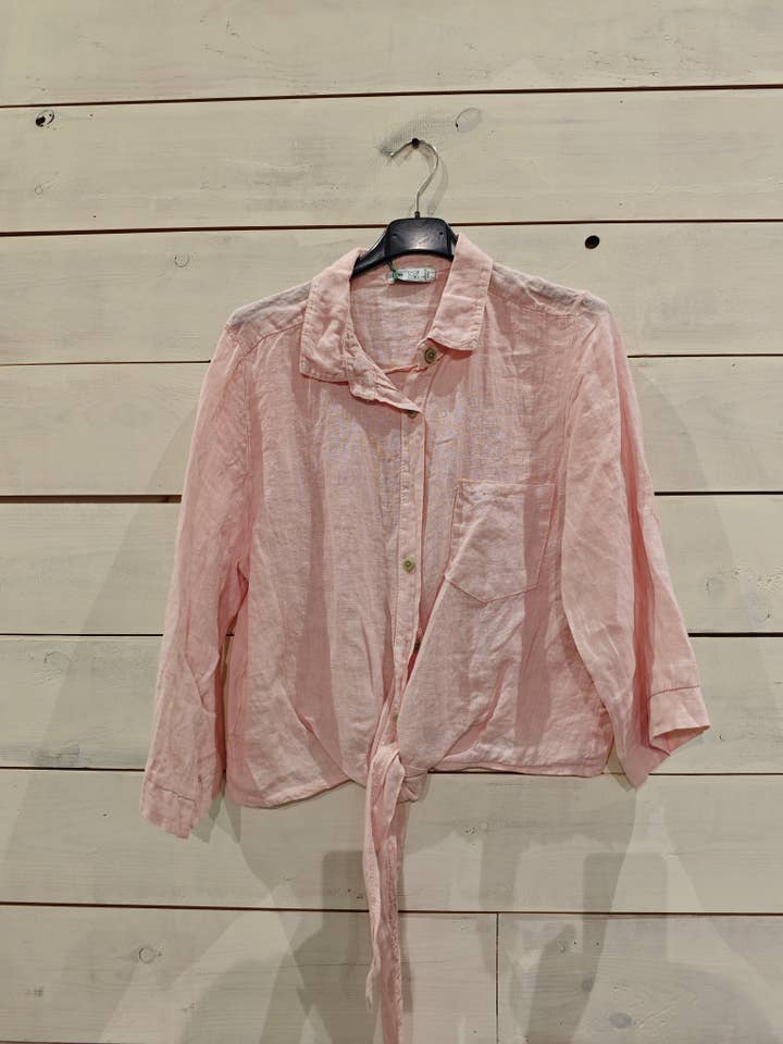 REF 89166 100% LINEN TIE SHIRT for wholesale by Linos y Textiles