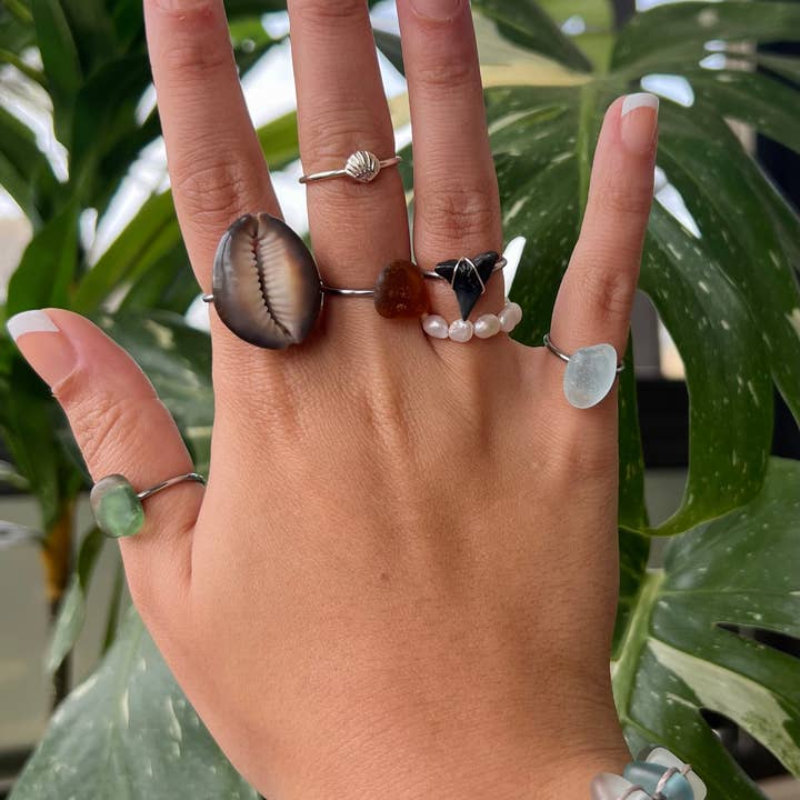 HALT - Wholesale Cocktail/Statement Ring - Honey Cowrie Ring | Boho Surfer Beach Jewelry2