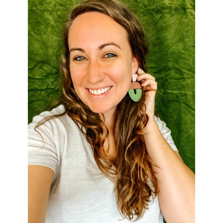 Lauren Likes Art - Wholesale Dangle Earrings - Boho Polymer Clay Statement Earrings in Earth Tones3