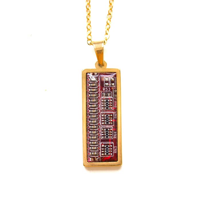 Pavlysh s.r.o. - Wholesale Pendant/Charm Necklace - Circuit board necklace, small rectangle10