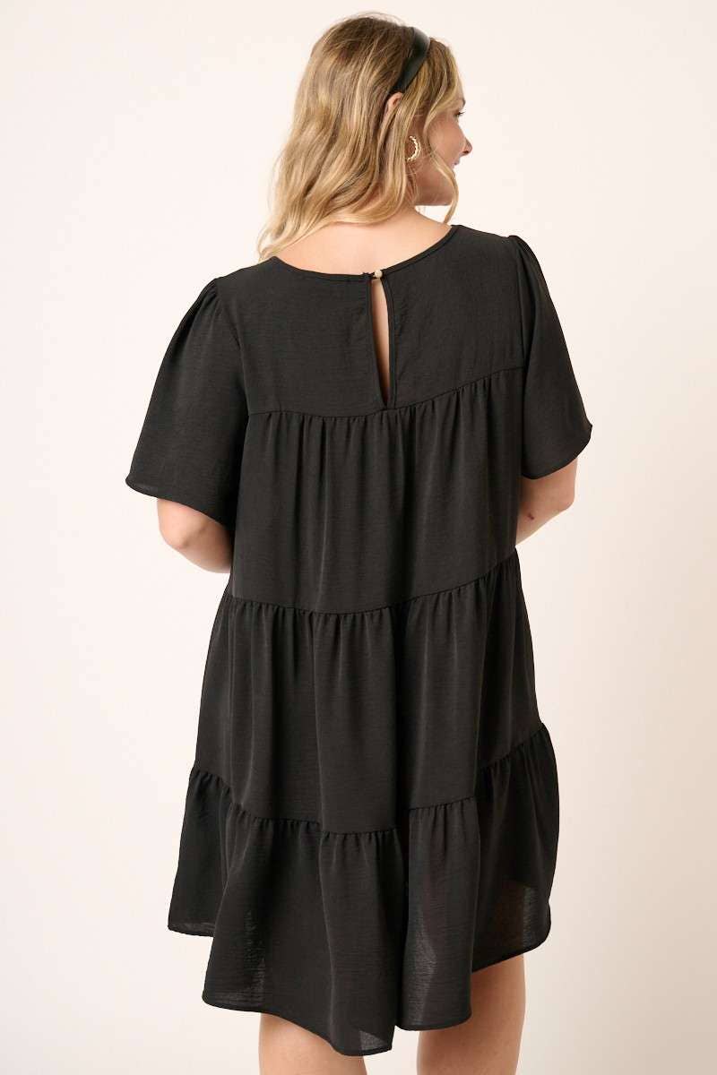 mittoshop – Großhandel Kleid – Damen – PLUS AIRFLOW MINIKLEID MIT RÜSCHENSTUFEN UND KURZEN ÄRMELN10