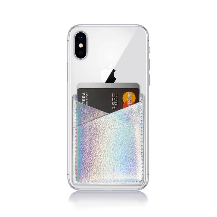 Kiki Jade - Wholesale Phone Wallet - Women's - Holographic Phone Card Holder - Adhesive Phone Wallet