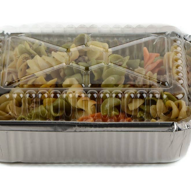 EcoQuality - Wholesale Baking Dish - Aluminum Pan Oblong Take Out Foil Baking Containers with Dom