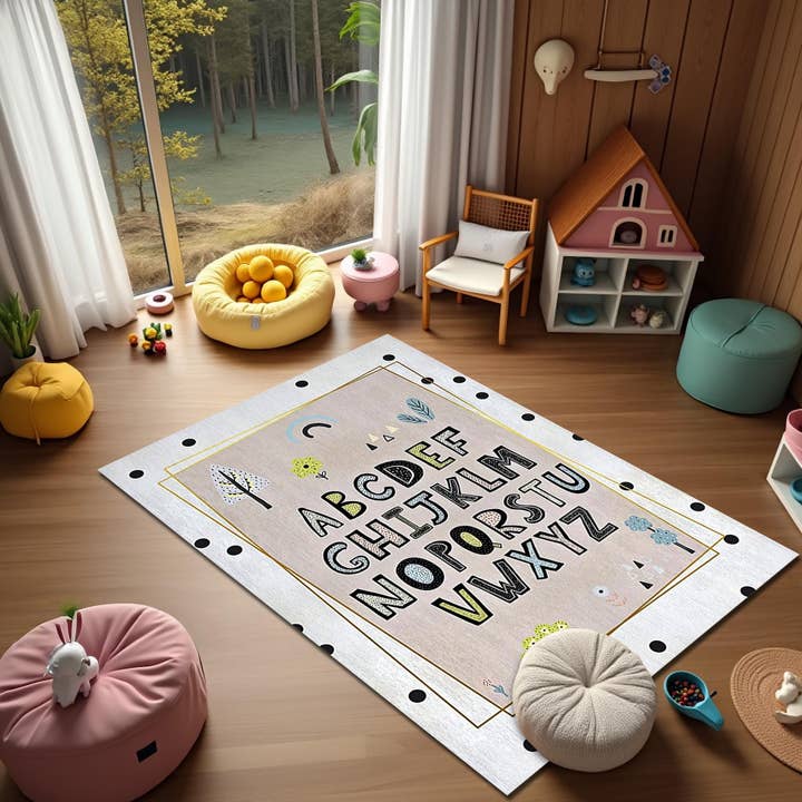 Alfabet Børnetæppe: Uddannelsesmæssigt ABC Børneværelsestæppe for engroshandel hos Rugendary Trade LLC