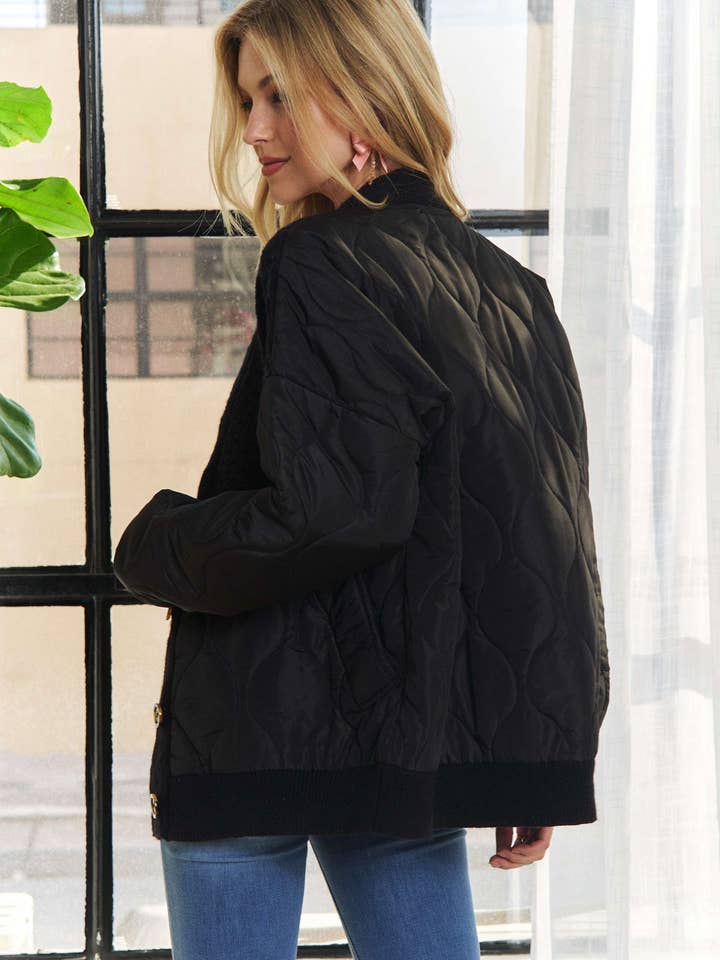 ADORA LA - Wholesale Jacket - Women's - CESW3740 - BUTTON DOWN QUILTED CARDIGAN SWEATER15