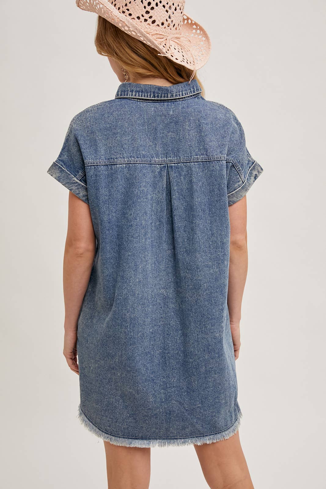 Bluivy - Wholesale Dress - Women's - FRAYED HEM DENIM SHIRT DRESS15