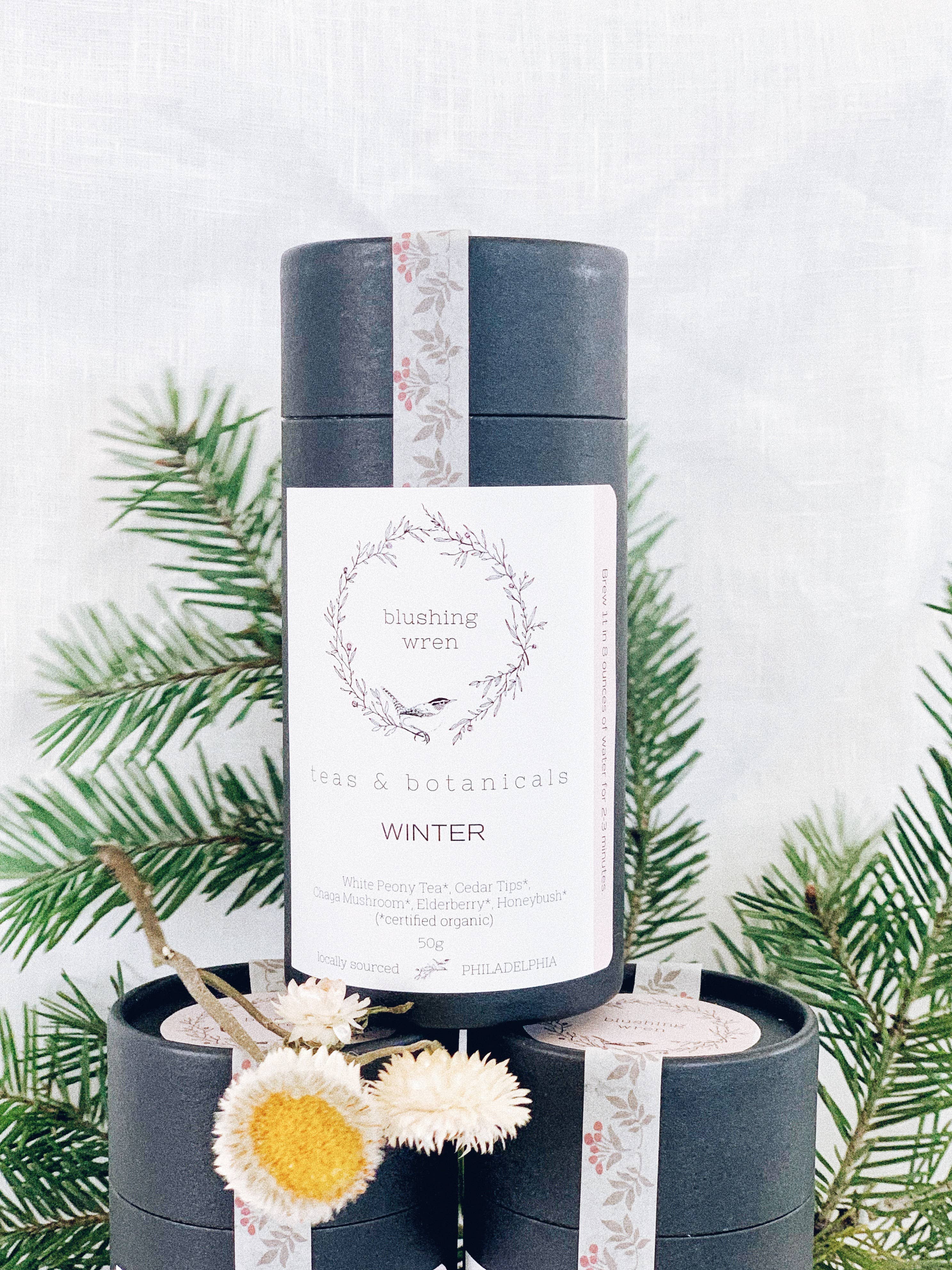 blushing wren teas & botanicals - Wholesale Loose Tea - winter canister3