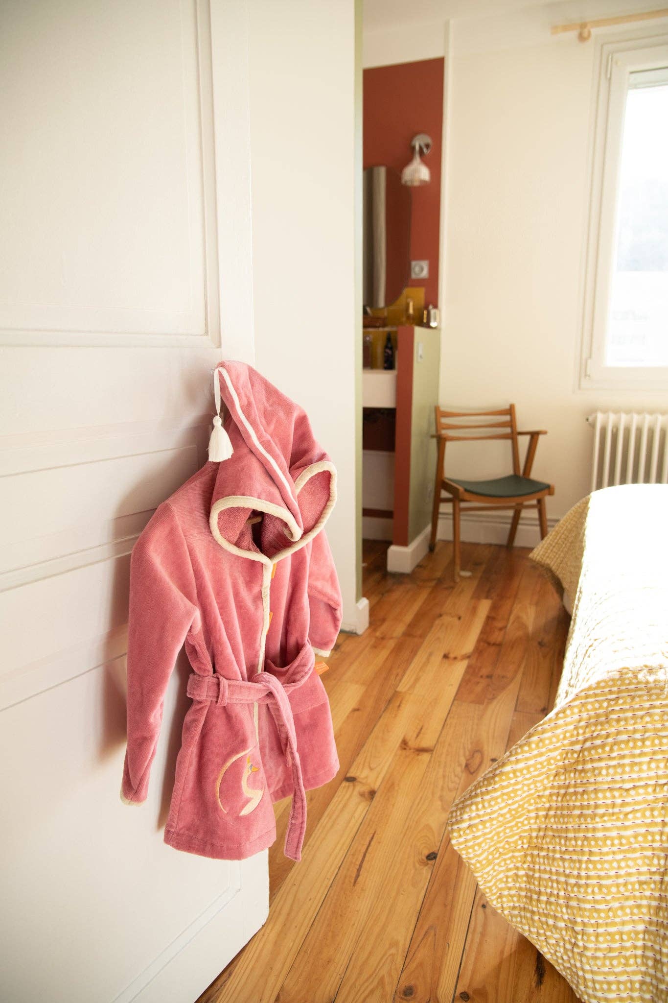 L'Oiseau Bateau - Wholesale Robe - Kids - Children's bathrobe 2/4 years old - Old pink swan1