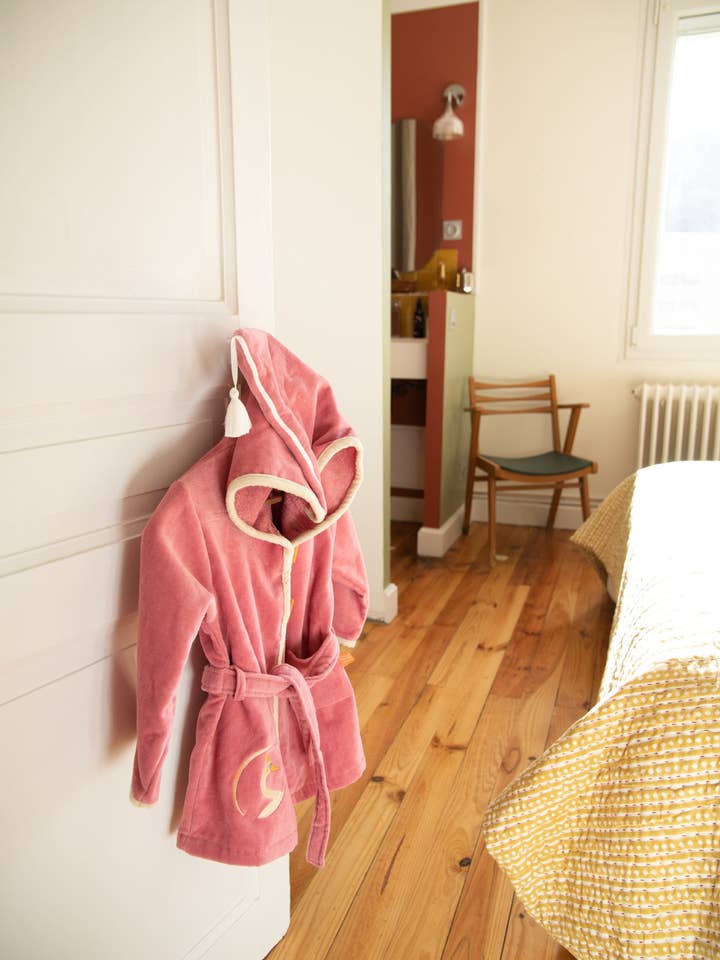 L'Oiseau Bateau - Wholesale Robe - Kids - Children's bathrobe 2/4 years old - Old pink swan1