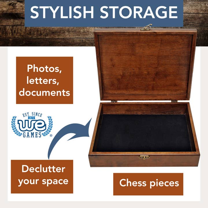 Wood Expressions - Wholesale Decorative Box - Old World Wooden Treasure Box with Brass Latch13