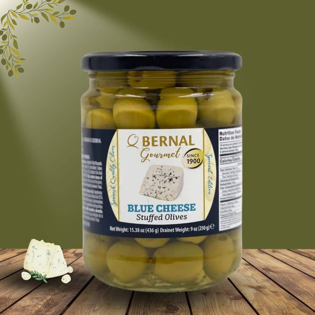 Casacella Foods - Wholesale Olives - Bernal Gourmet Blue Cheese Stuffed Olives 15.4 oz (436 g)2