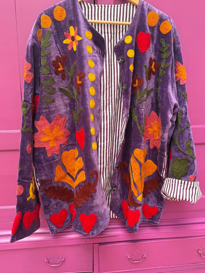 ToutVintage - Wholesale Jacket - Women's - Velvet Jacket LOVE purple2