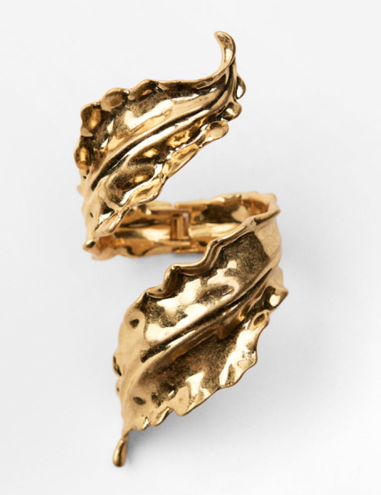 HoopLa - Wholesale Cuff Bracelet - Leaf Bracelet- Hinged- Stainless Steel - Cuff -Arm Band3