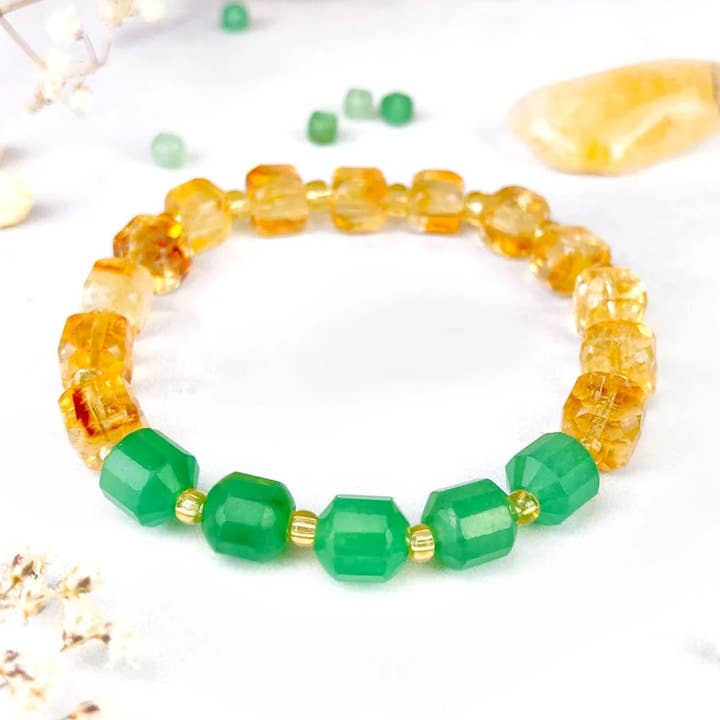 Abundance - Bracelet en citrine et aventurine pour la vente par WonderSpark
