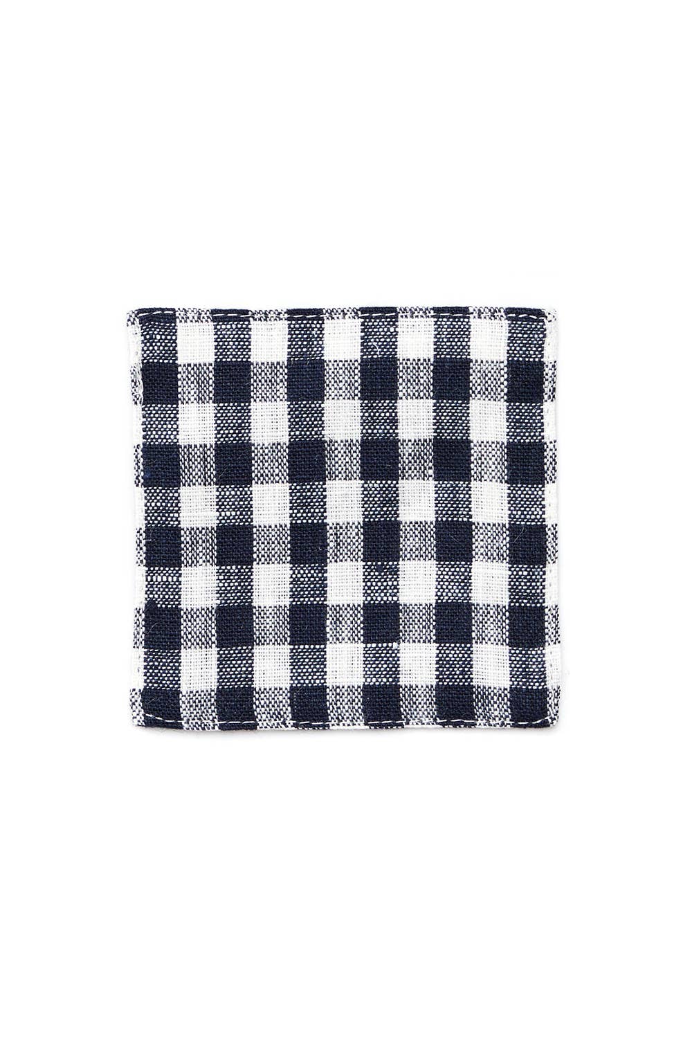 Fog Linen Work – wholesale Coasters – Linen Coaster Navy White Check1