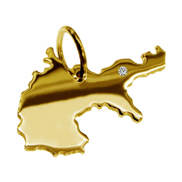 Necklace pendant in the shape of the map of Germany 1 for wholesale by S.W.w. Schmuckwaren GmbH