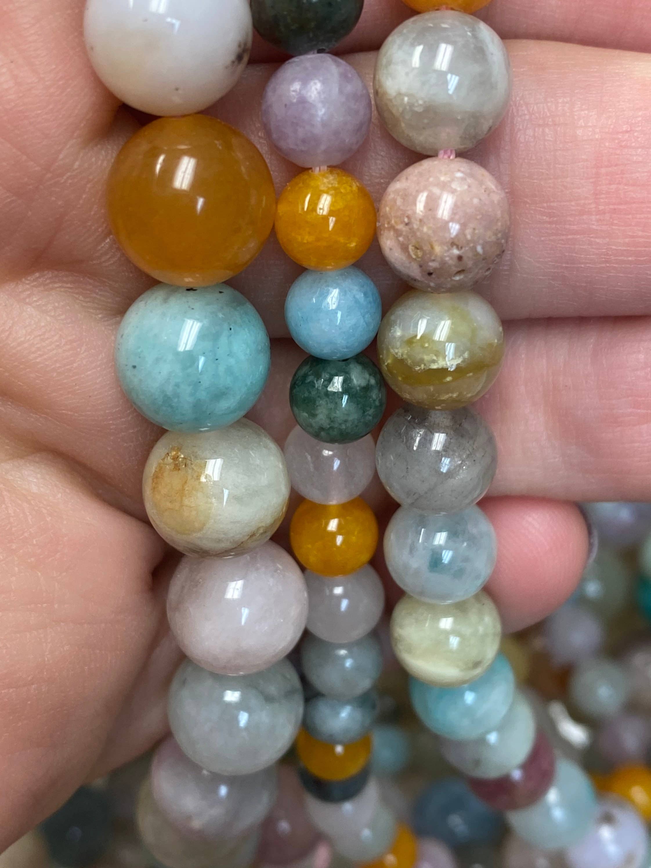 The Bead Bazaar - Wholesale Beads - Pastel Beads, Mixed Natural Gemstone Beads, Genuine Gemstone2