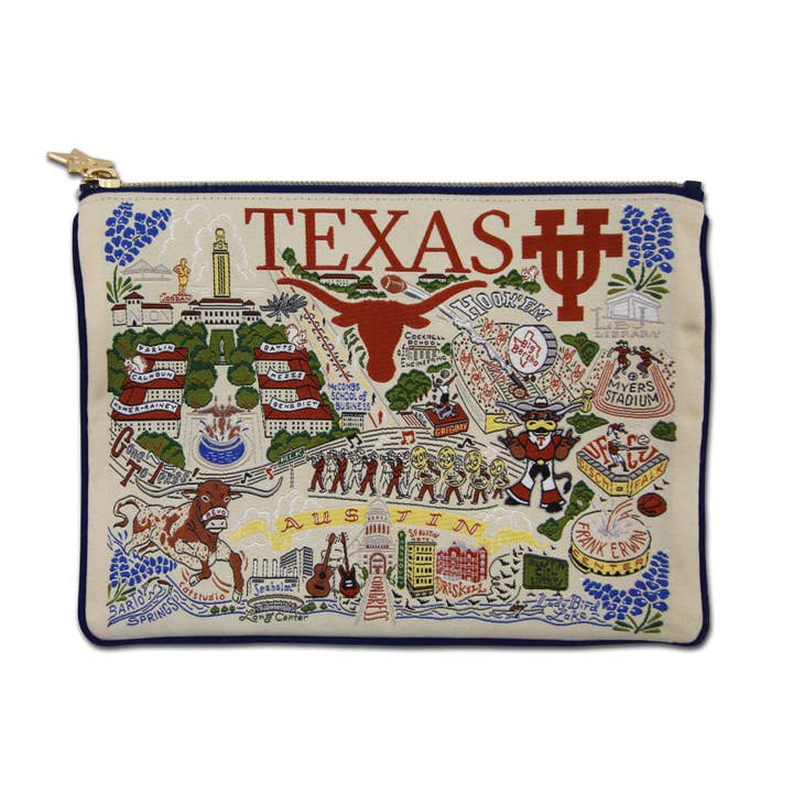 Texas, University of Collegiate Zip Pouch (set of 2) - Larger Size! for wholesale by catstudio