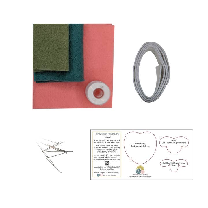 Butterscotch Sewing - Wholesale DIY Craft Kit - DIY Strawberry Bookmark Sewing Kit1