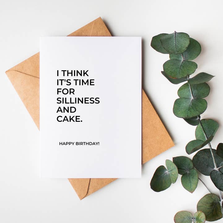 Silliness and Cake: Funny Kids' Birthday Card for wholesale by The Cheeky Press