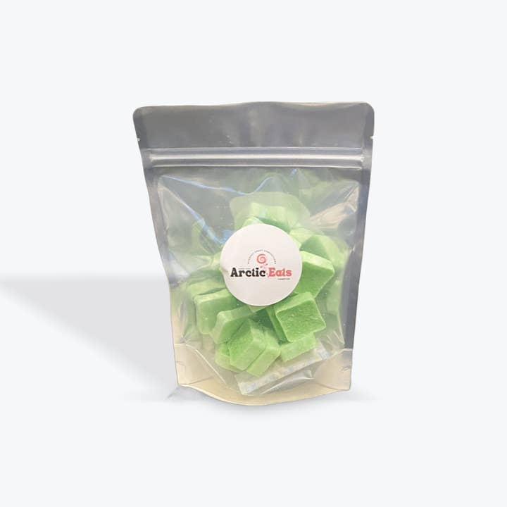 Freeze Dried Lime Gelatin Squares for wholesale by Arctic Eats Candy Co