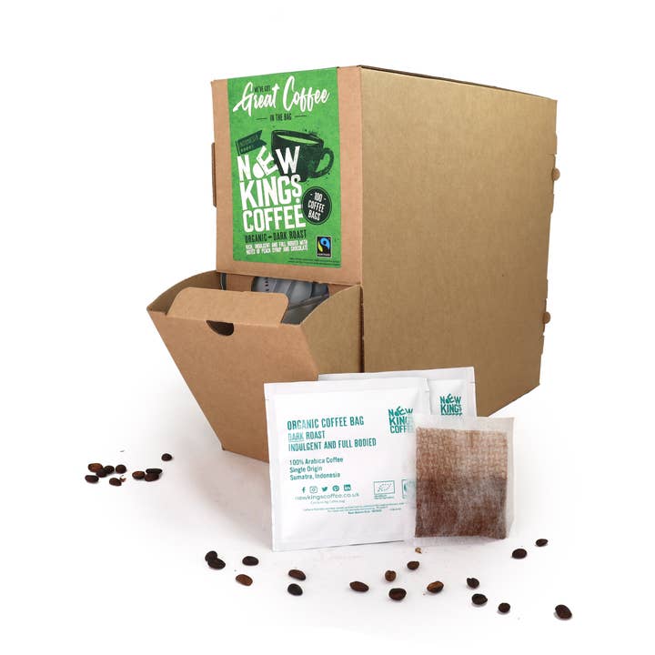 Dark Roast Coffee Bags - Organic and Fairtrade - Loose for wholesale by New Kings Coffee