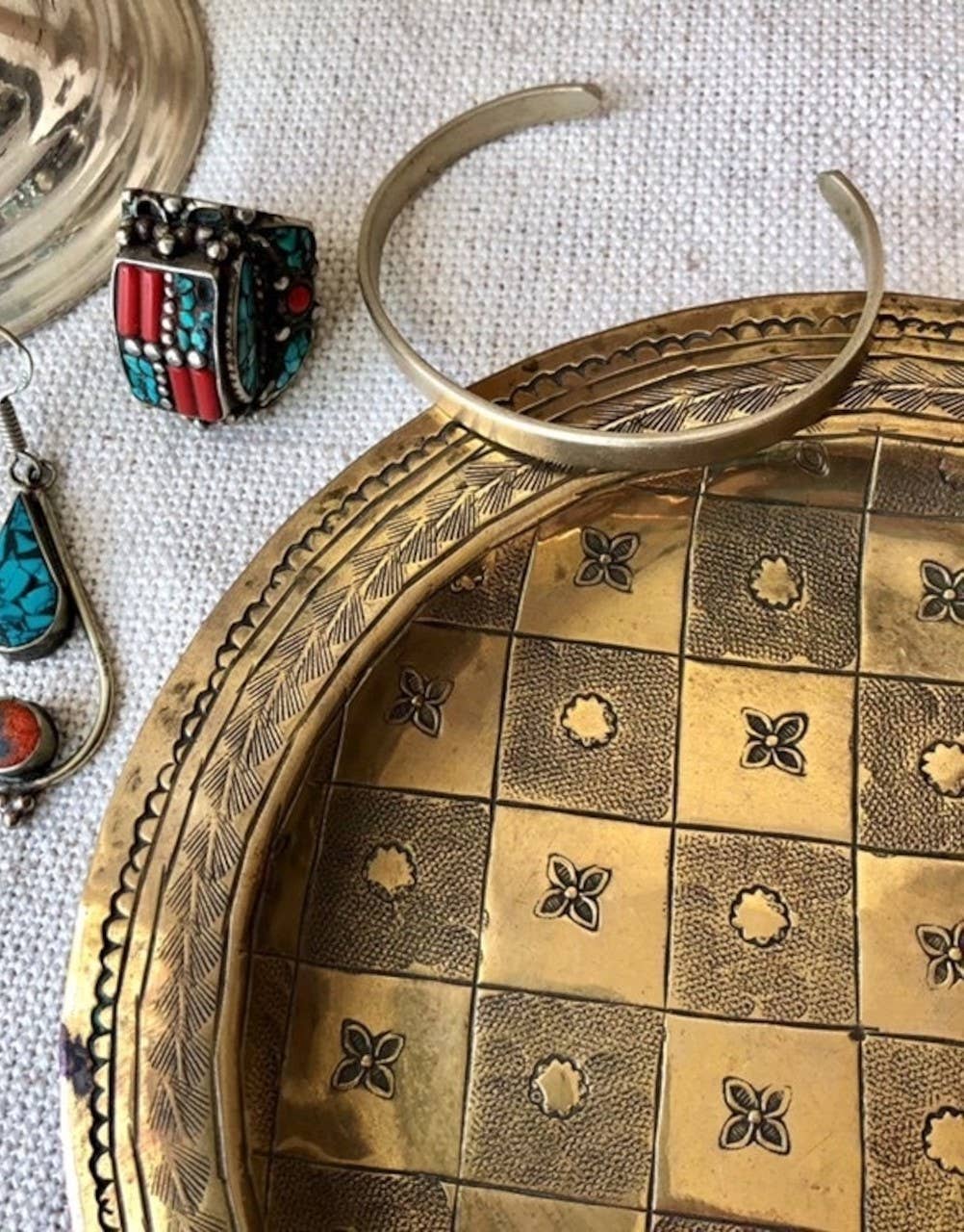 High crafty - Wholesale Decorative Tray - Moroccan Small Vintage Tray – Handmade Carved Metal, 16cm8