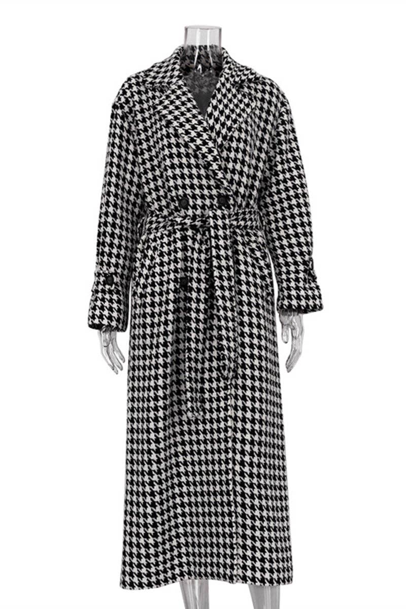 Mccolin - Wholesale Coat - Women's - Oversized Houndstooth Long Coat4