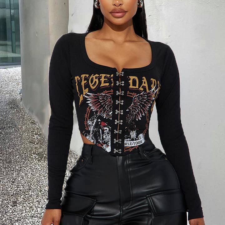 WOMENS SEXY SLIM FIT SHORT BREASTED TOP_CWTTL1356 for wholesale by ACCITY