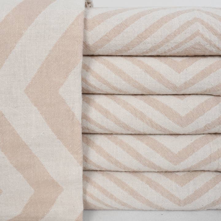 Zigzag Tablecloth, Organic Cotton Table Cover for wholesale by Organic Turkish Towels