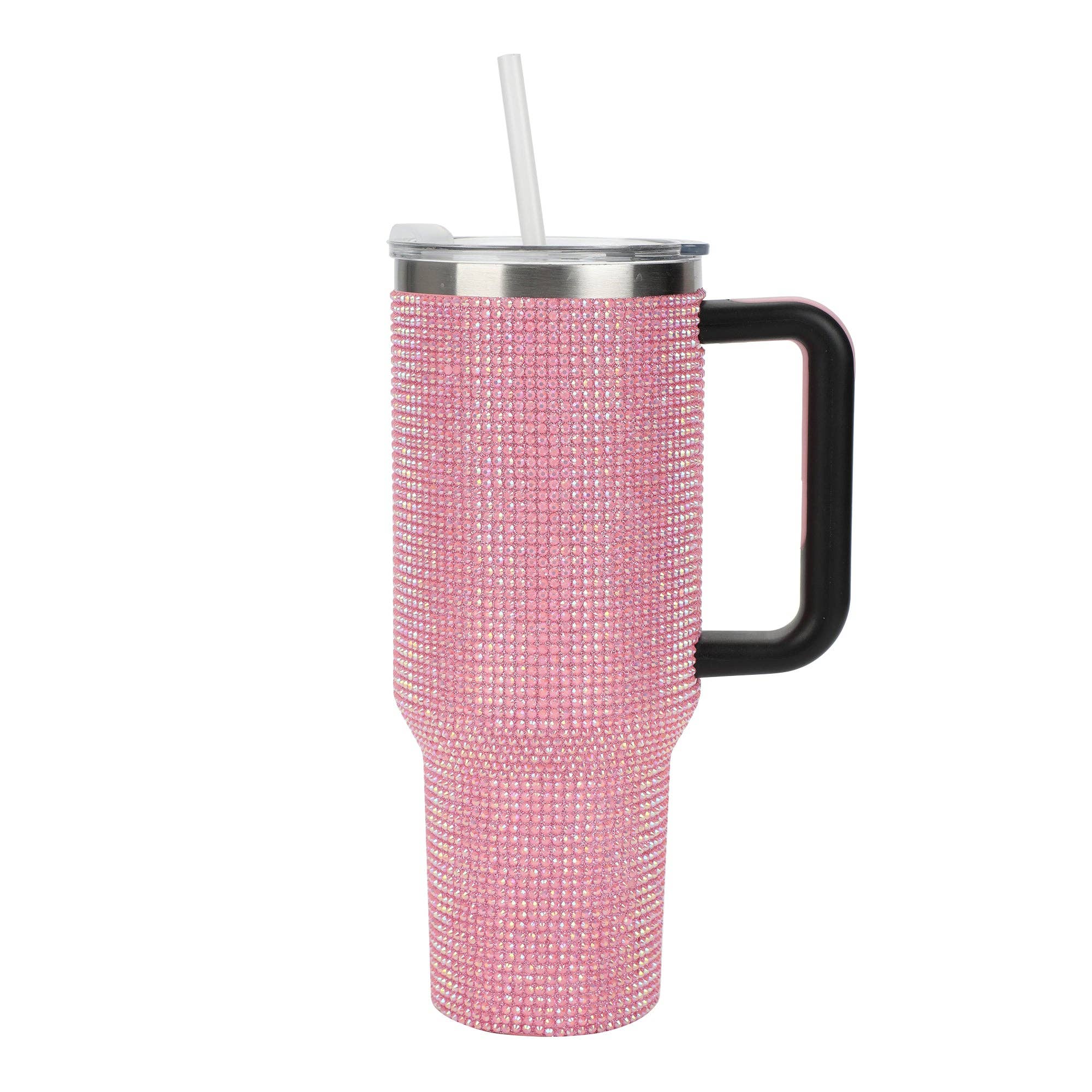 Bioworld Merchandising - Wholesale Insulated Mug/Tumbler - Pink Rhinestone 40 oz. Stainless Steel Tumbler1