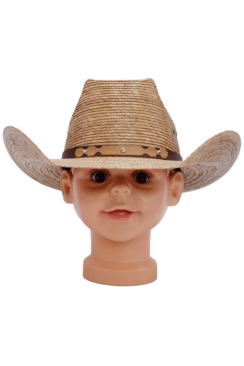 Cap Zone – Großhandel Cowboyhut – Kinder – Biggs Crown Cowboyhut aus Palmblatt-Stroh für Kinder1