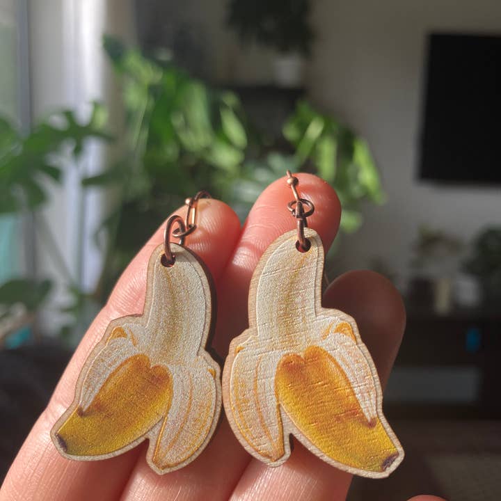 Plant Posse - Wholesale Hangende/ronde oorbellen - Banaan Hangoorbellen3