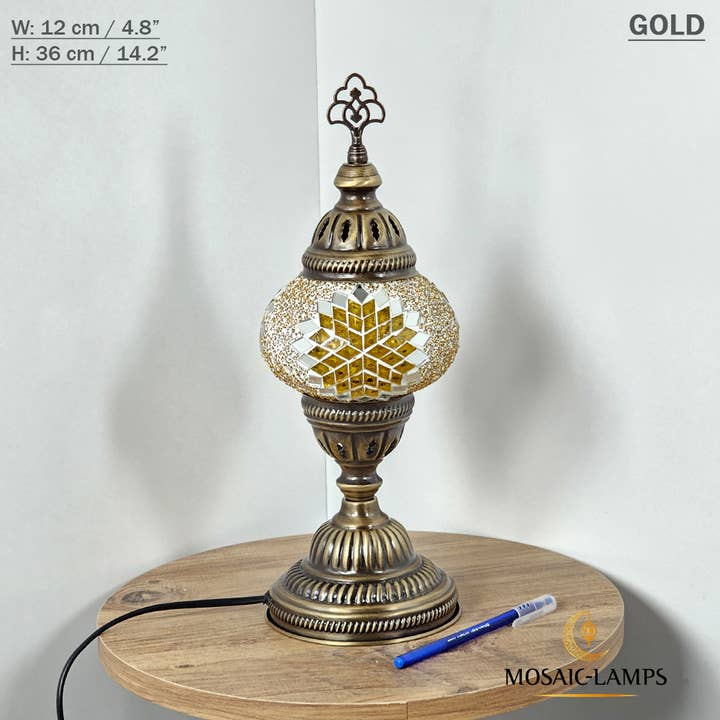 Mosaic Lamps - Wholesale Accent/desk lamp - 10+ Colors - Turkish Mosaic Medium Globe Table Lamp, Handmad11