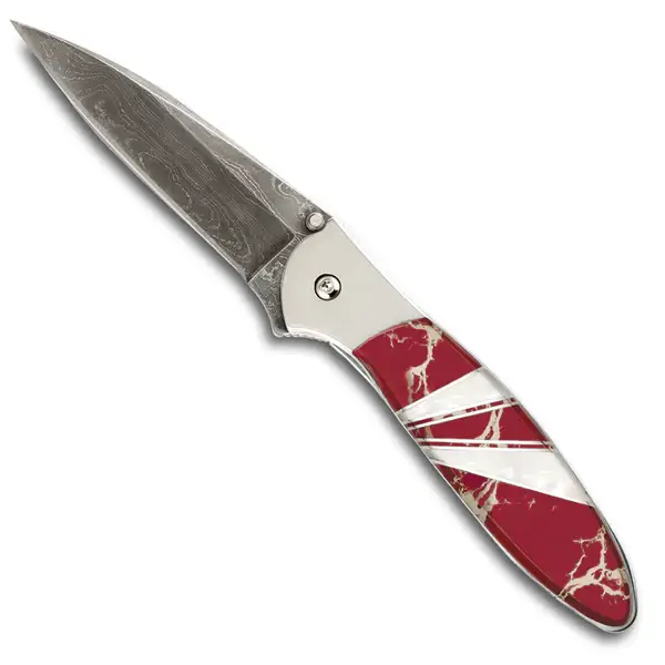 Santa Fe Stoneworks – Navalha e suporte por atacado – Coleção Damascus Kershaw Alho Francês6