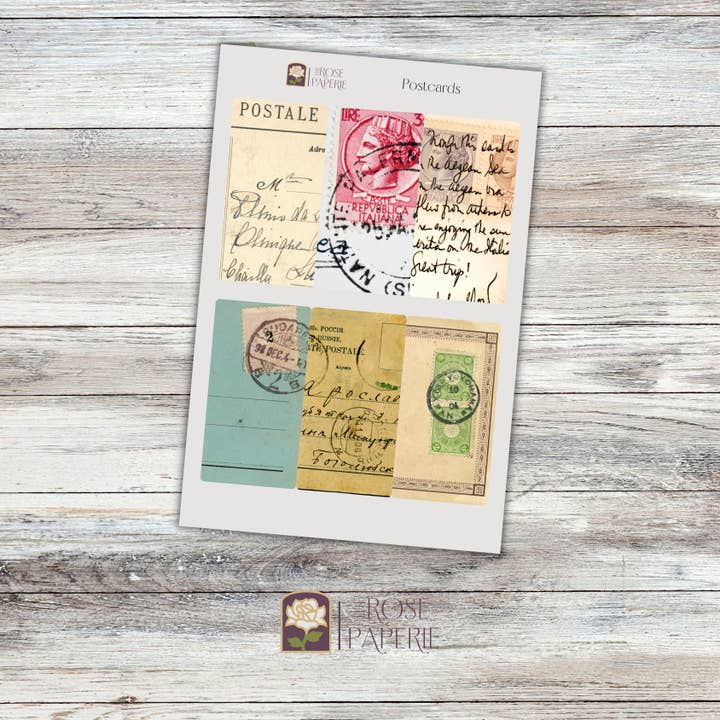 Tiras Postais Vintage por atacado de Rose Paperie