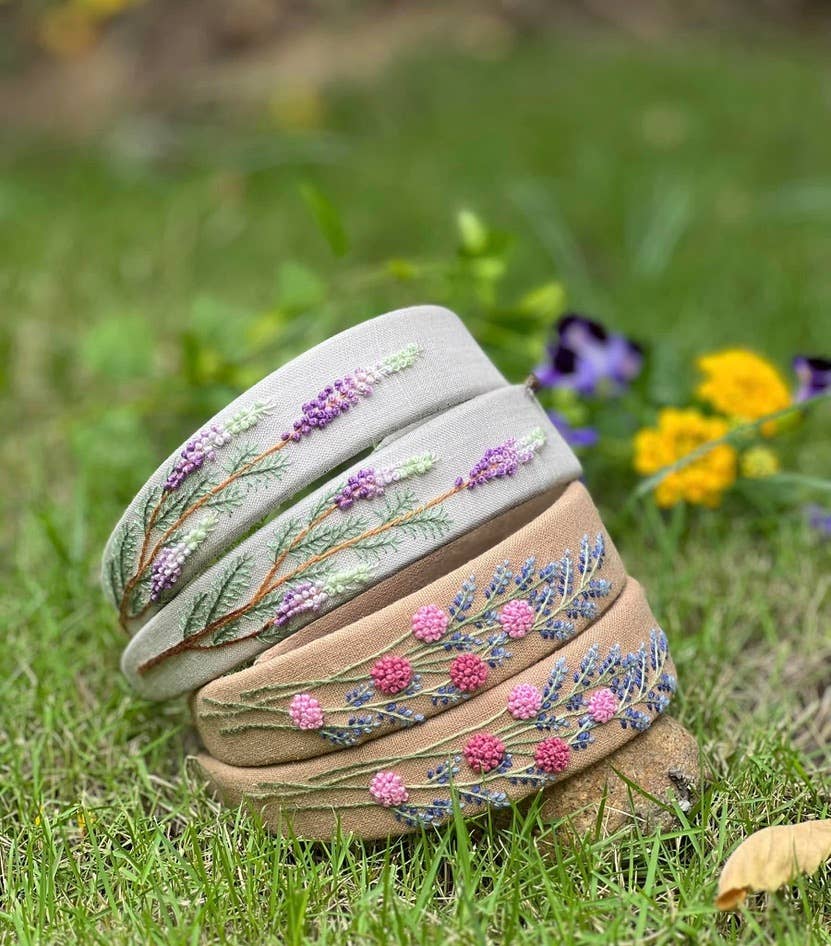 Quince Fables - Wholesale Fashion Headband - Women's - Spring Floral Embroidered Headband, Jasmine Collection✅6