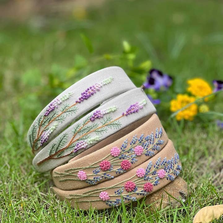 Quince Fables - Wholesale Fashion Headband - Women's - Spring Floral Embroidered Headband, Jasmine Collection✅6