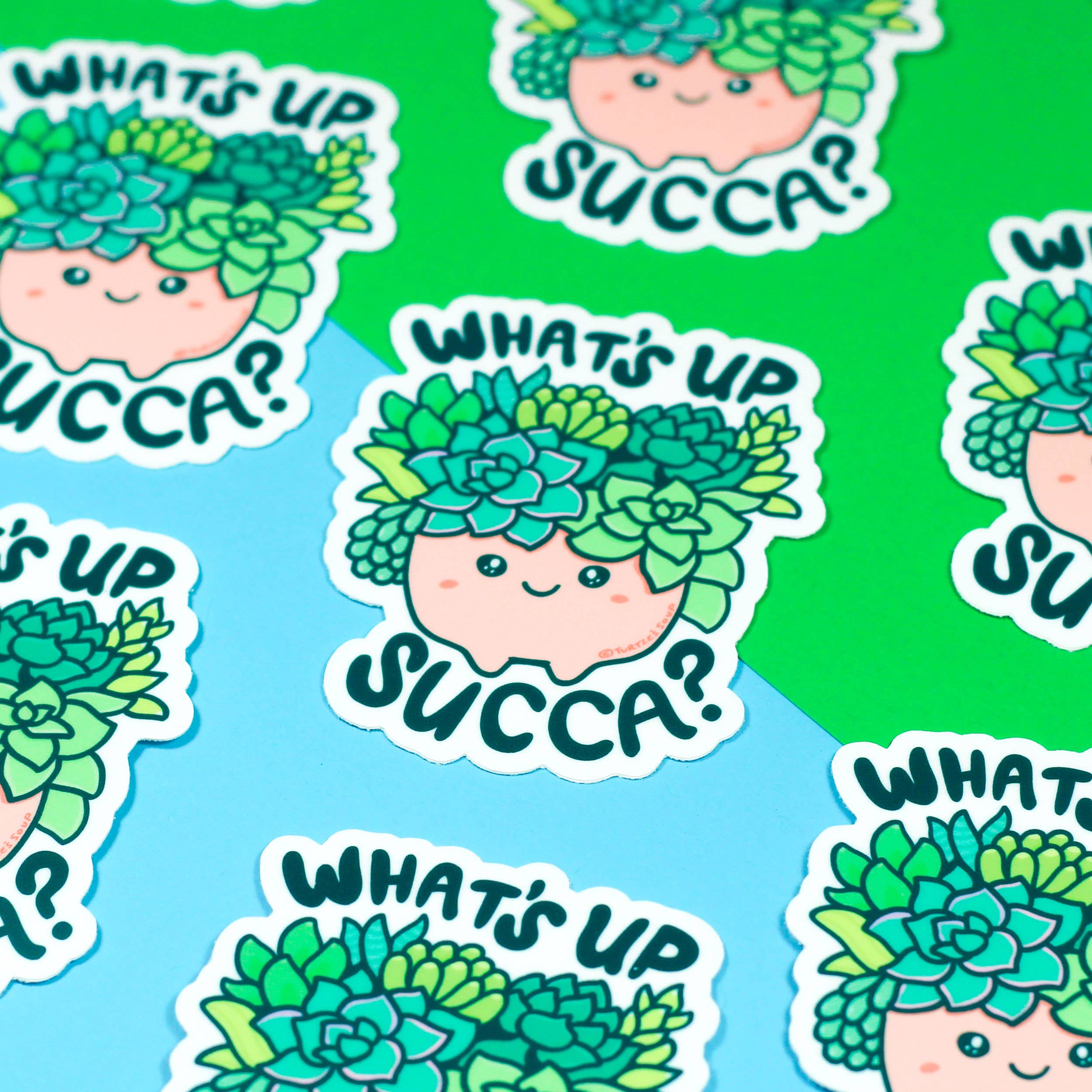 Turtle's Soup – wholesale Sticker – What's Up Succa Succulent Vinyl Sticker1
