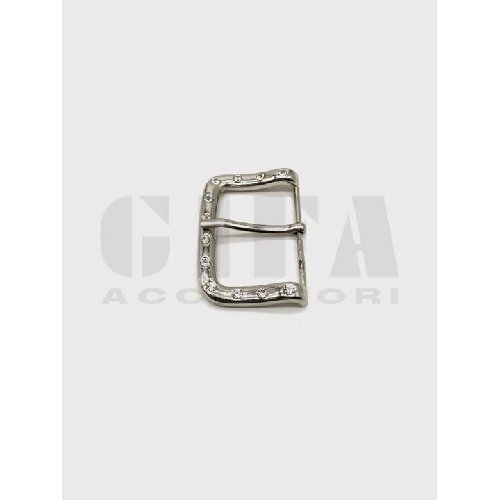 Gifa Accessori - Wholesale Belt Buckle - Women's - Nickel + crystal rhinestone buckle 4 cm #G72
