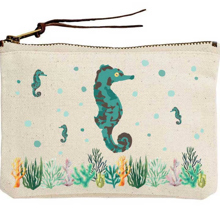 Caballito de mar con bolsa de lona coral para venta al por mayor de Potluck Press