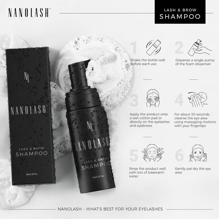 Beauty Goddess – wholesale Eyelash/brow serum – Nanolash Lash & Brow Shampoo 50 ml - cleansing shampoo for eyelashes and eyebrows, eyelash foam, eyelash extension cleanser4