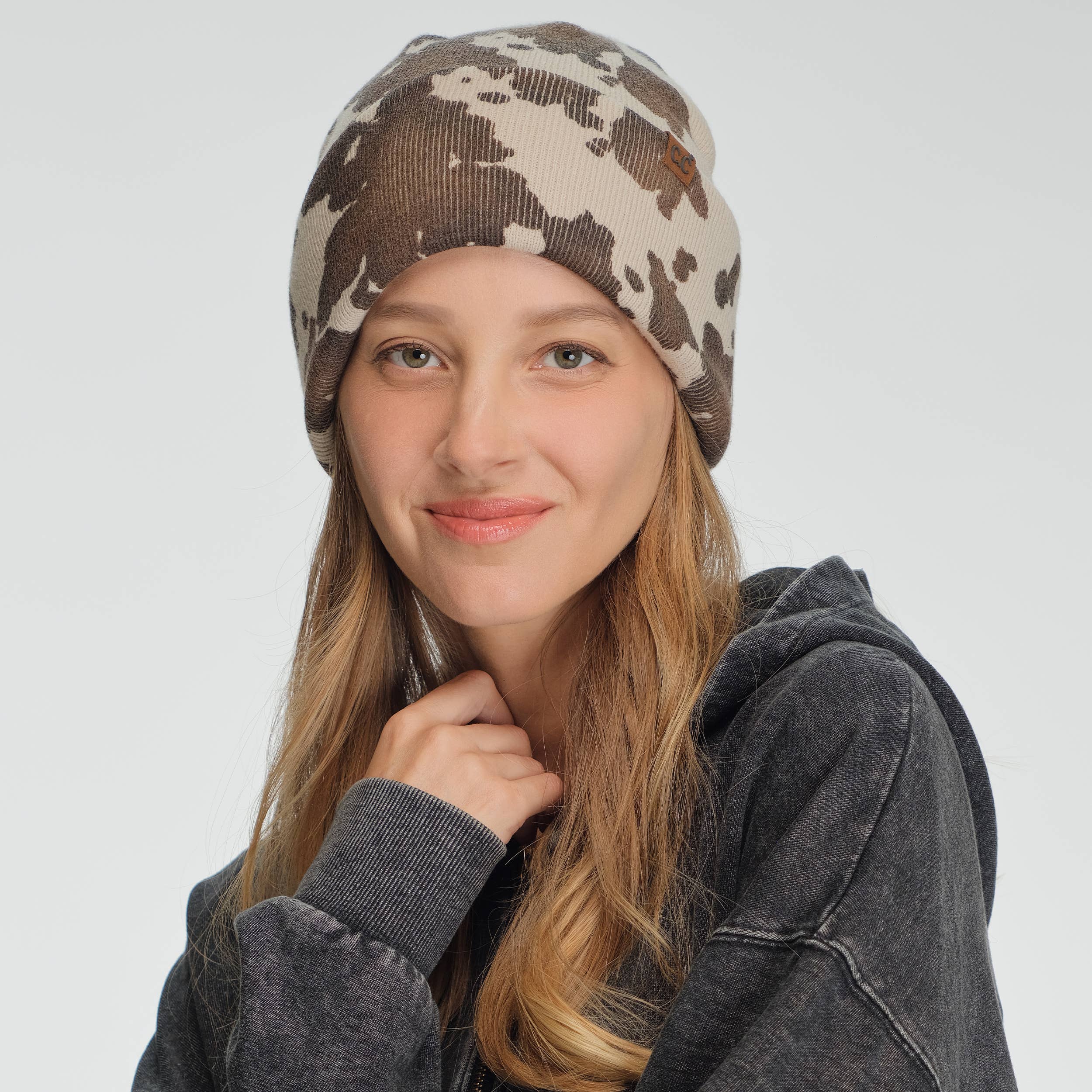 Hana - Wholesale Beanie - Women's - C.C Cow Pattern Beanie Winter Hat0