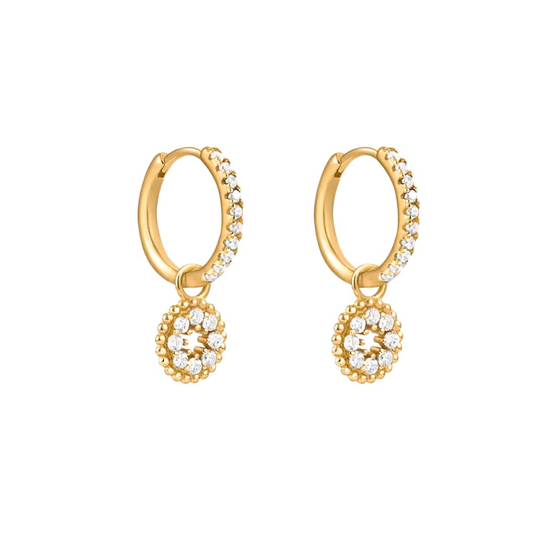 Gold Earrings Lydia white for wholesale on Faire