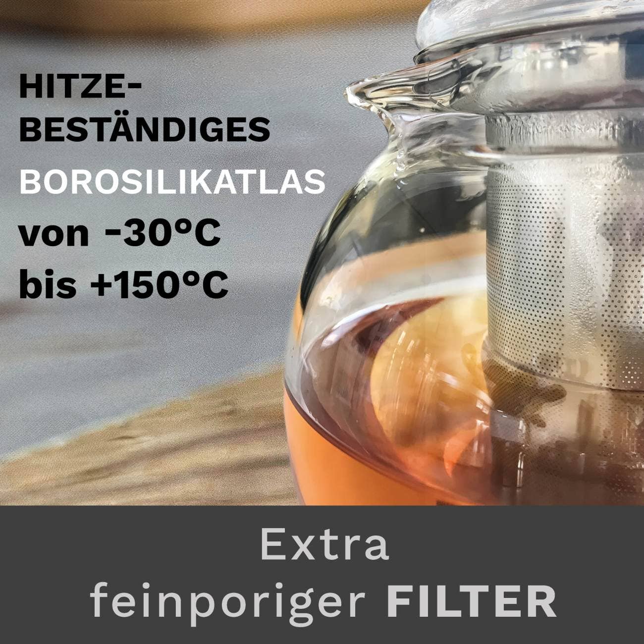 Creano - Vente Théière - Théière en verre Creano 0,85 l avec filtre en acier inoxydable intégré et couvercle en verre, 3 pièces6