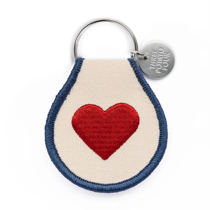 Patch Keychain - Classic Heart for wholesale by Three Potato Four