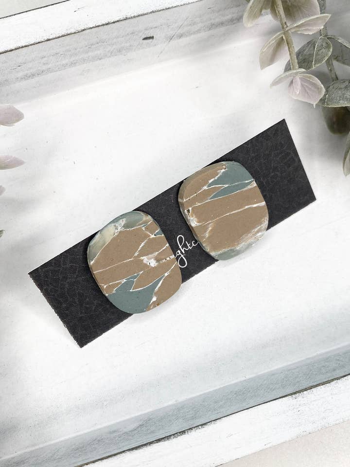 Teal Earrings Stud, Square Earrings Stud, Maximalist Earrings, Handmade Jewelry for Women, Christmas Gift Ideas for Her,best Sellers 2022 for wholesale by midnightclayco