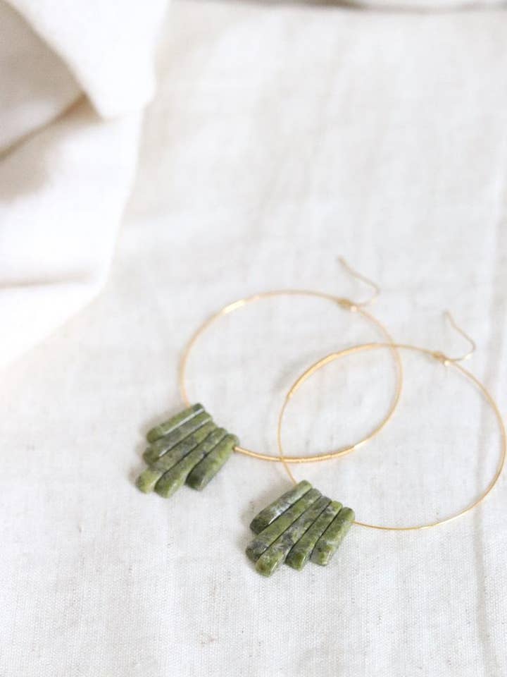 MOSS HOOPS for wholesale by Goldie Jewelry